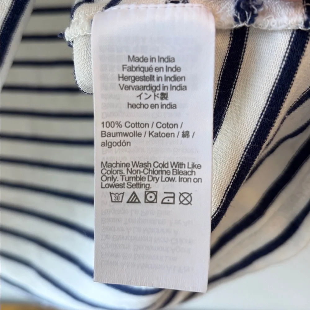 J. Crew White Tank with Navy Stripes
